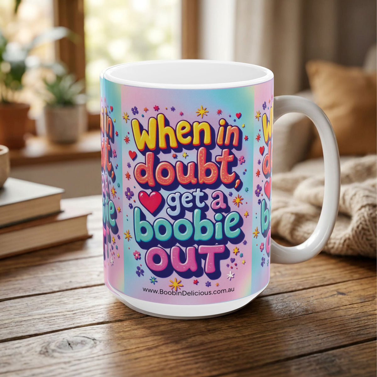 When in Doubt, Get a Boobie Out | 440ml Boobin Delicious Ceramic Mug