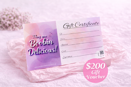 $200 Gift Voucher for lactation cookies - Boobin Delicious gift certificate showcasing a thoughtful gift for new mums.