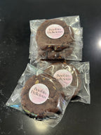 Chocolate Brownie Vegan Lactation Cookies in wrappers