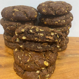 12 Original Double Chocolate Lactation Cookies broken open no wrapper