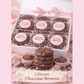 Triple Pack - Chocolate Brownie Vegan Lactation Cookies in a pink gift box, featuring 3 dozen delicious cookies.